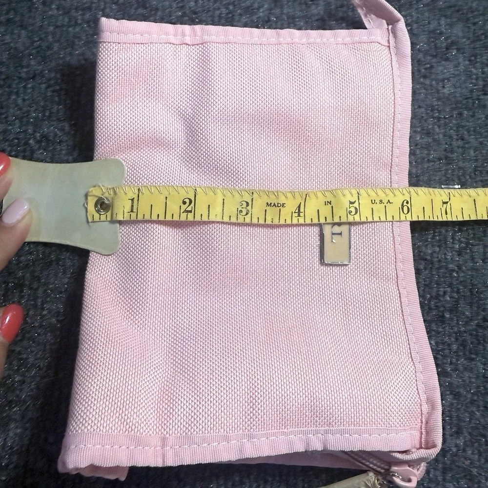 Ralph Lauren RL Pink Canvas Cosmetic Makeup Travel Pouch Zip Bag Fragrance